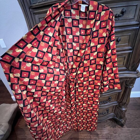 Josie by Natori Women's 3 Piece Pajama & Robe Set Large Button Front Top Pants L - Picture 13 of 16